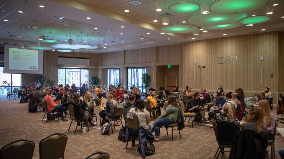 ndsu students participating in a poverty simulation