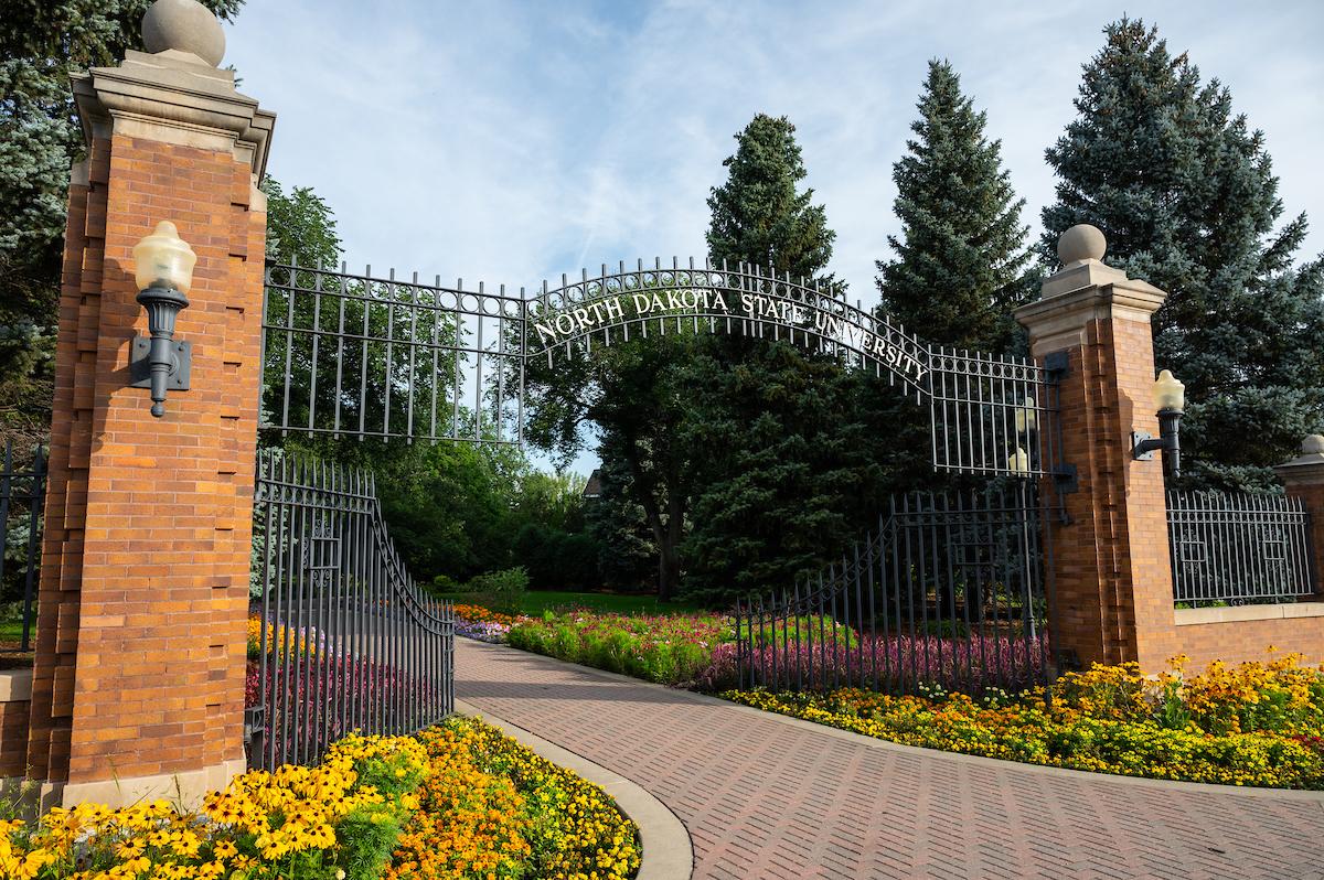 Photo of the NDSU main gates