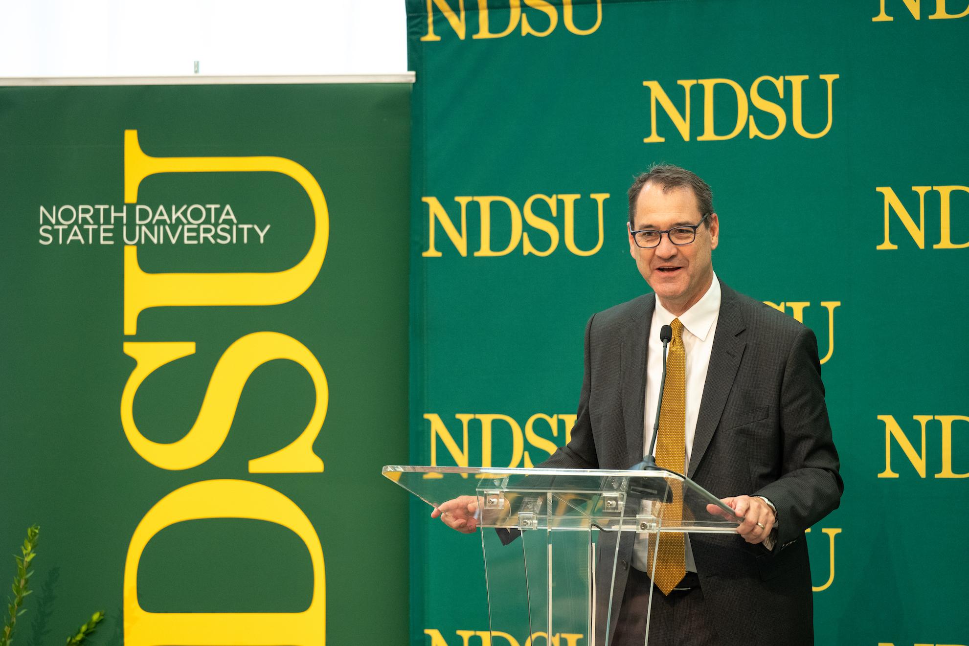 NDSU President David Cook speaks at Foundation event on Friday, Oct. 27
